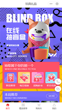 盲盒商城小程序模板【盲盒玩具小程序模板】（编号：7693）